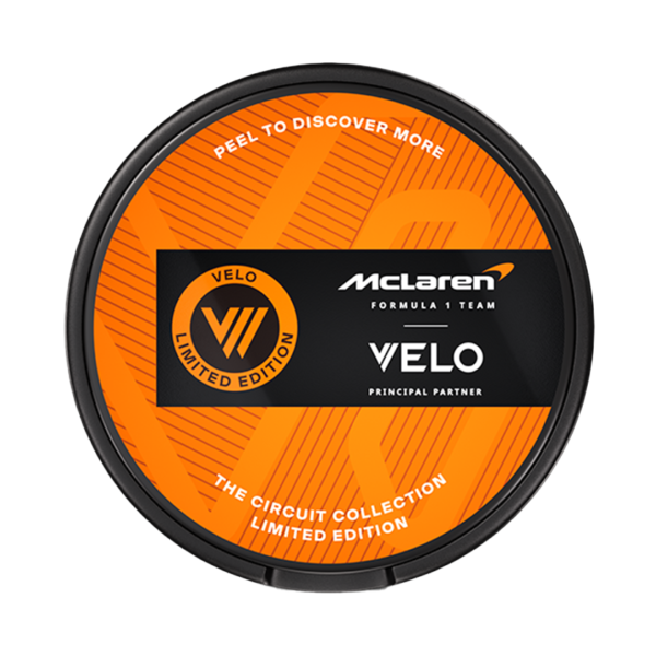 Buy Velo Snus – Velo McLaren Sweet Papaya Limited Edition snus pouches, next day delivery